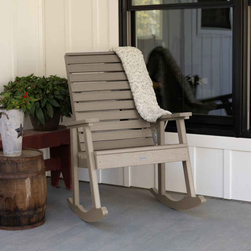Chaise berçante en plastique Midwest, Brun bois