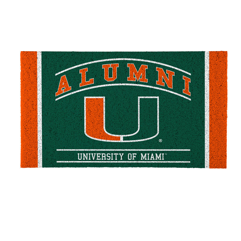Tapis en PVC de l'Université de Miami, 28 po x 16 po