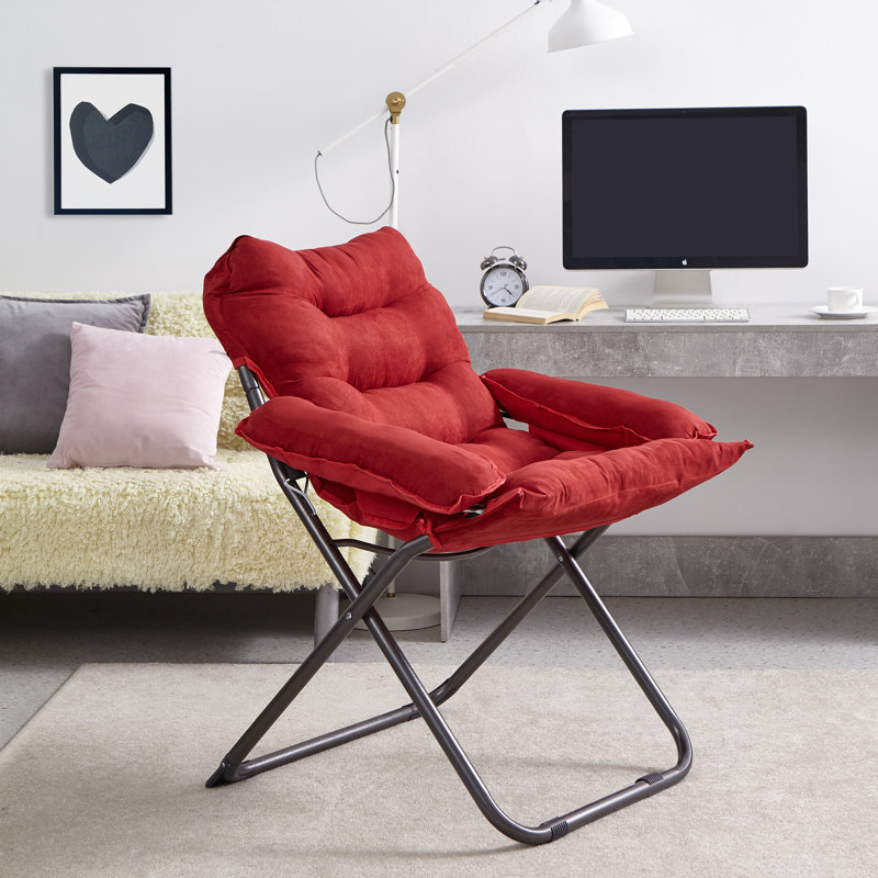 Upholstered Club Chair, Crimson Microfiber/Microsuede