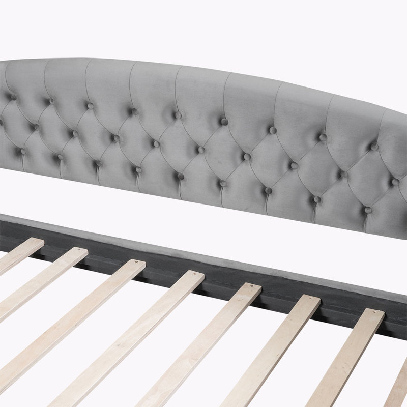 Tramone Modern Luxury Tufted Button Daybed, Gray, Full