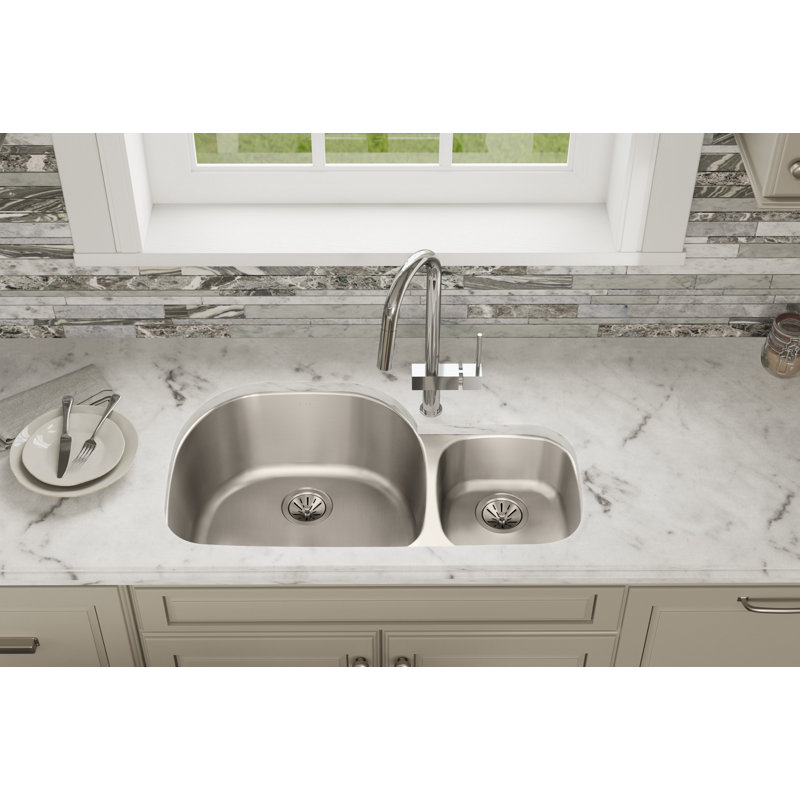 Évier de cuisine à double cuve encastrable L 36,25 po x l 21,125 po Lustertone