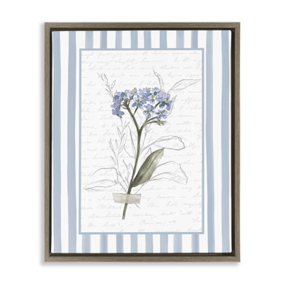 Striped Cottage Herb Sketch Floating Frame, design by Lettered and Lined