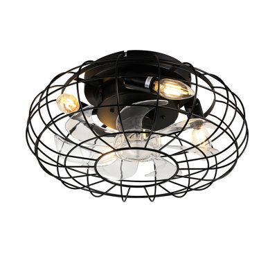 Ventilateur de plafond sans lame à profil bas de 15,7 po avec lumières (sans ampoules incluses) et ventilateur de plafond réversible à 6 vitesses de vent à distance pour le salon, la chambre et la fête - sans ampoules incluses