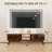 59"W Walnut Retro TV Stand with Lattice Sliding Doors & Solid Wood Legs - Media Console Fits TVs Up to 65" for Living Room, Bedroom, Office