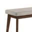 Banc de salle à manger Lere, tissu beige, bois brun de style antique de 45 pouces