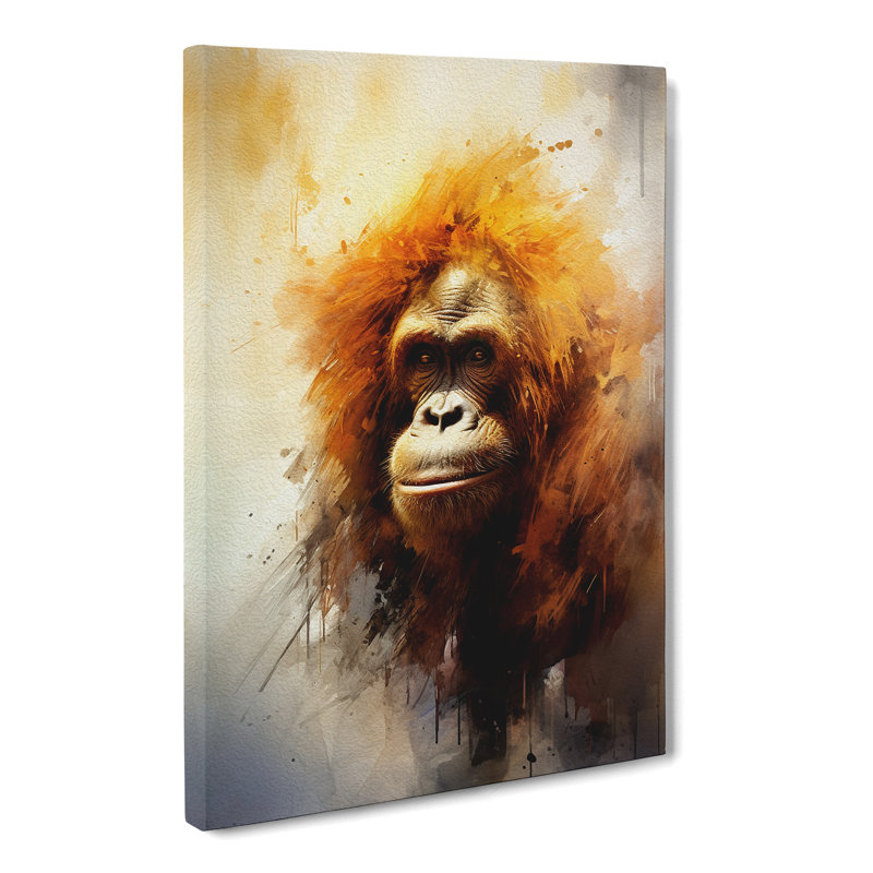 Orangutan Romanticism - Wrapped Canvas, 60cm H x 40cm W x 3cm D