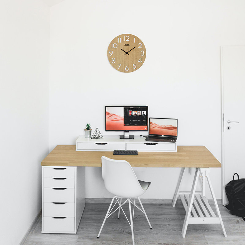 Wood Wall Clock, Light Brown