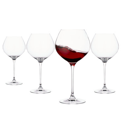 Galateo Vulcano Collection Burgundy Red Wine Glasses - Set of 4