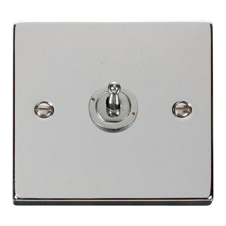 Polished Chrome 1 Gang 2 Way 10AX Toggle Light Switch