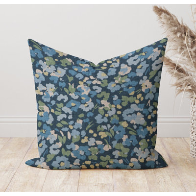 Navy Blue Abstact Floral Pillow cover