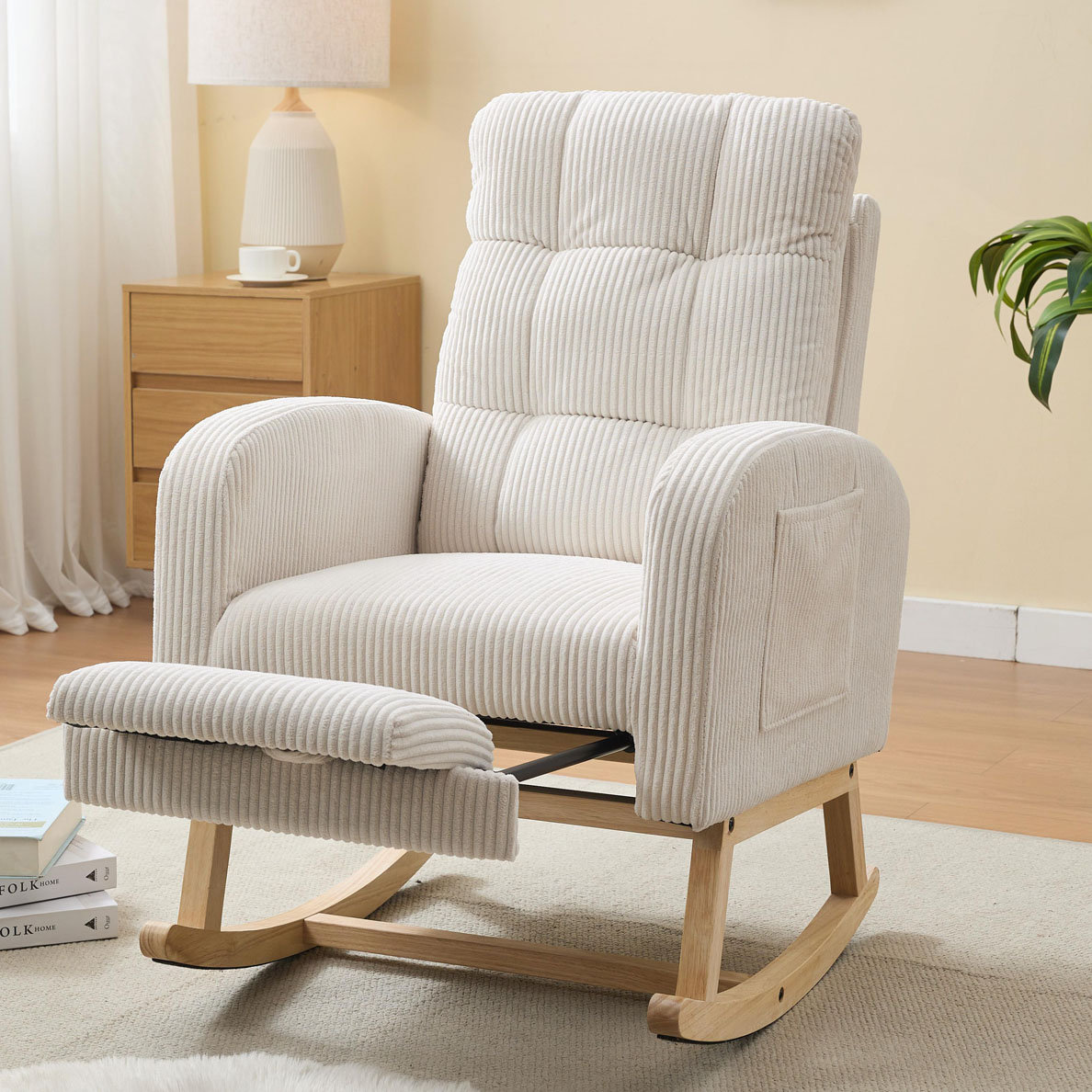 Latitude Run® Corduroy Fabric Rocking Chair - Wayfair Canada