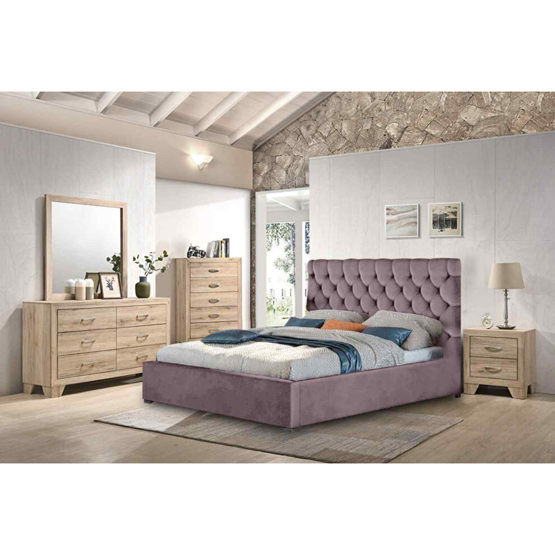 Upholstered Bed, Single (3'), Pink
