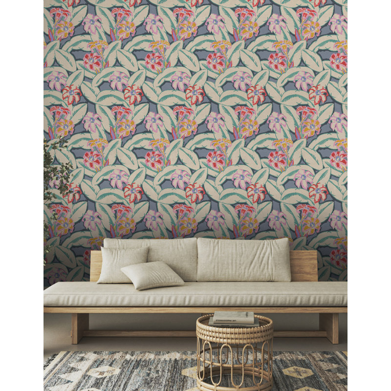 Deco Resort Palms, Slate Blue