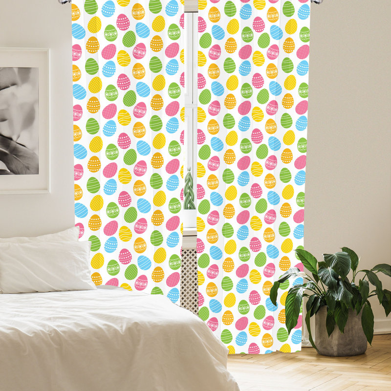 Easter Semi-Sheer Rod Pocket Curtain Panel, 28" x 95"