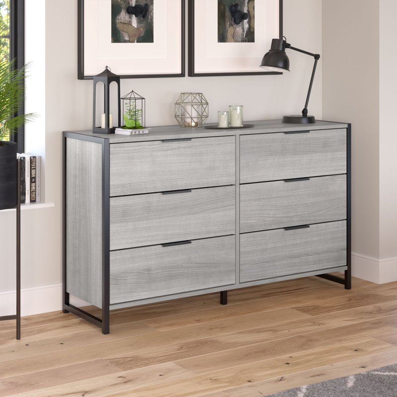 Spero 57'' W 6 - Drawer Dresser, Platinum Gray