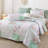 3-Pieces Floral Quilt Set, Vibrant Printed Quilt Bedding with 2 Pillowcases-116926241-116926244