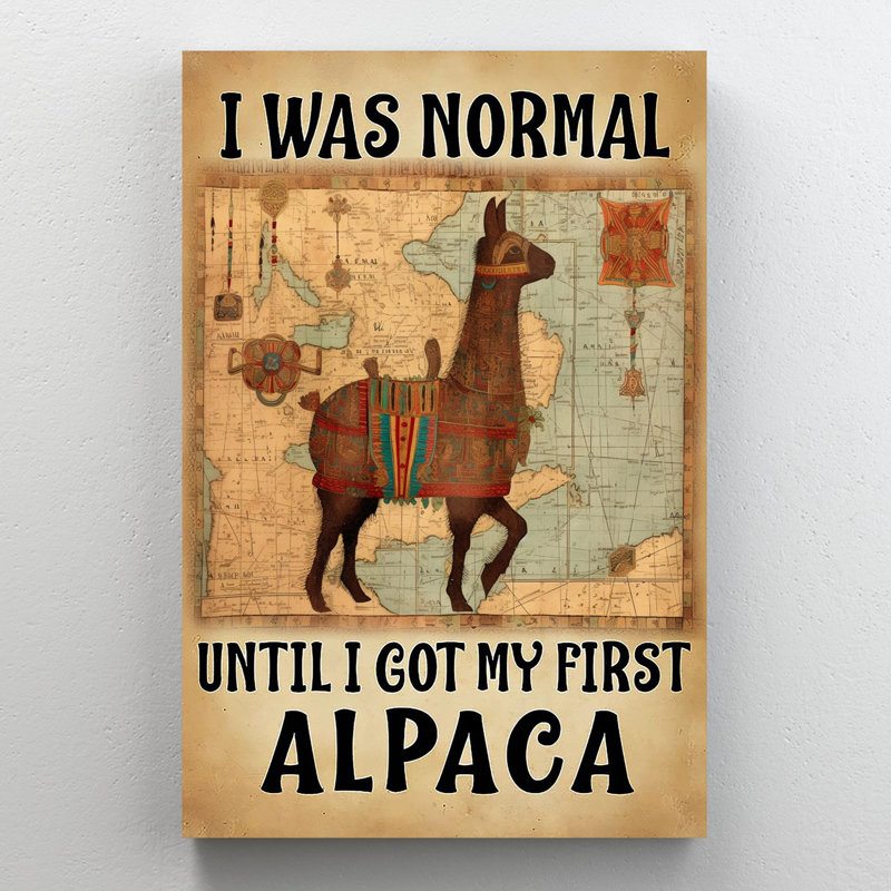«Carlyssa I Got My First Alpaca», impression sur toile, H 36 po x l 24 po x P 1,25 po