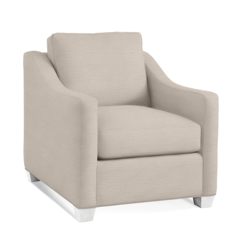 Oliver Chair, Frost White Finish, Light Blue Performance Fabric; 0851-55