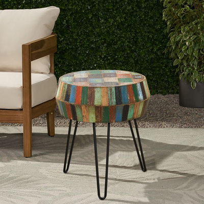 Demas Round Manufactured Wood End Table