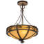 Luminaire suspendu bol antique en cuivre 3 lumières Janan