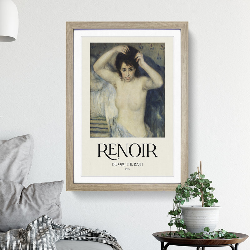 Before the Bath by Pierre-Auguste Renoir - Picture Frame Graphic Art, 36cm H x 27cm W x 2cm D, Oak Framed