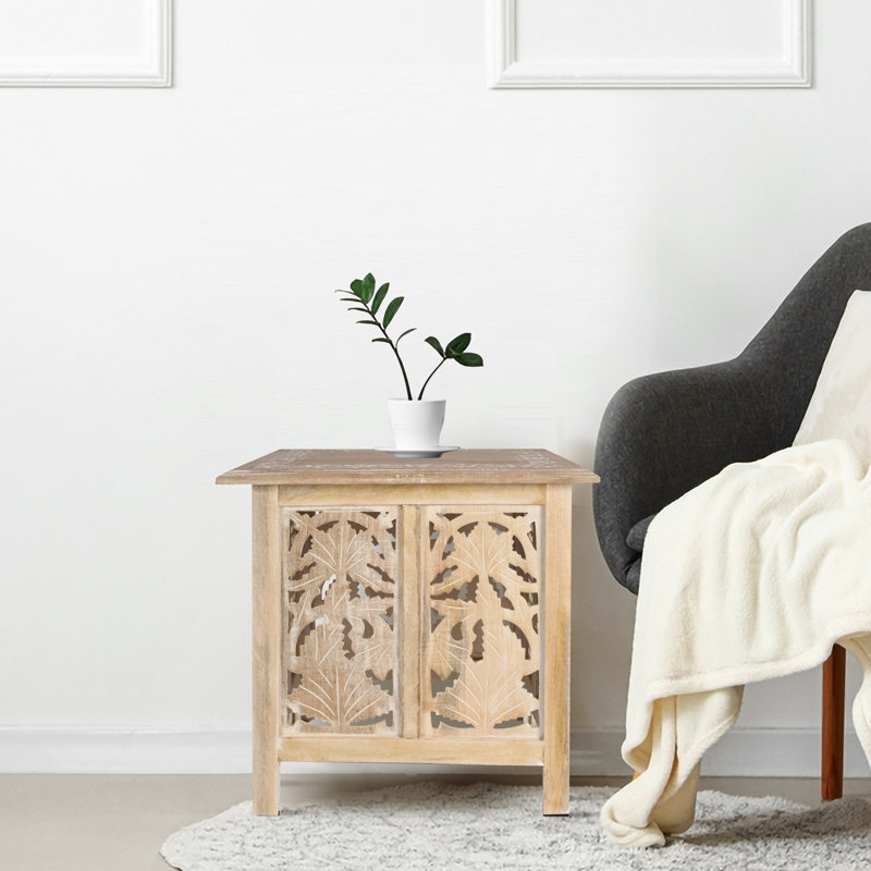 Abbey End Table, 56cm H x 54cm W x 54cm D, Natural