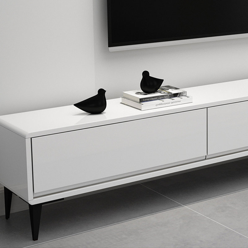 Meuble télé moderne de style crème minimaliste, 15.74" H x 63" L x 11.81" W