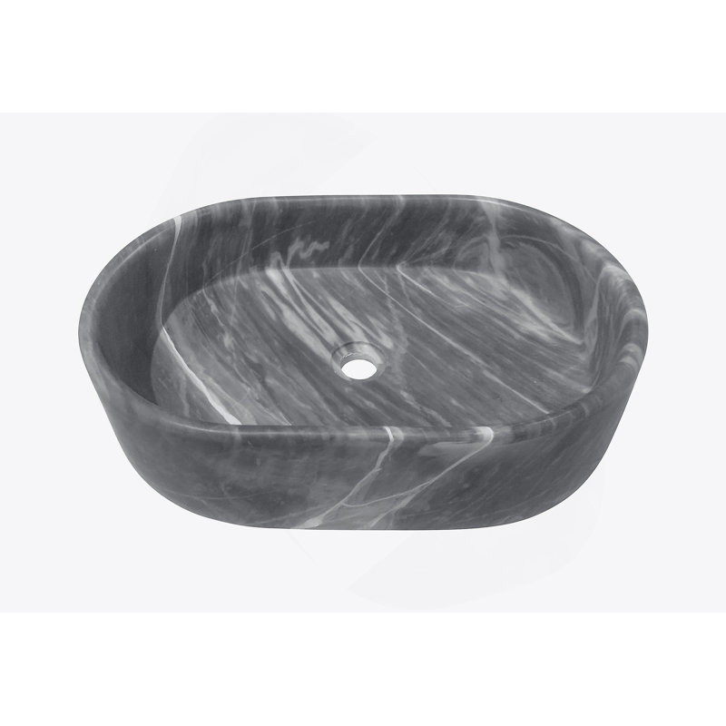 Lavabo vasque, lavabo ovale pour salle de bain, Gris