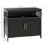 Buffet buffet, armoire de cuisine moderne, armoire à café avec tablette à 2 niveaux et compartiment ouvert, noir