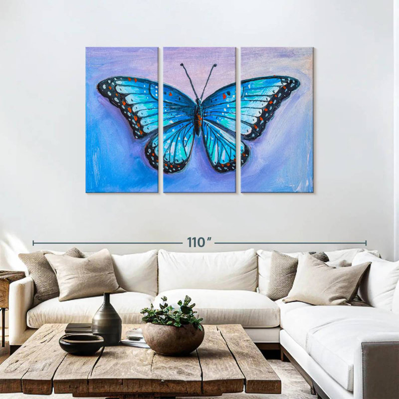 Brampt Blue Butterfly, 48" H x 74" W