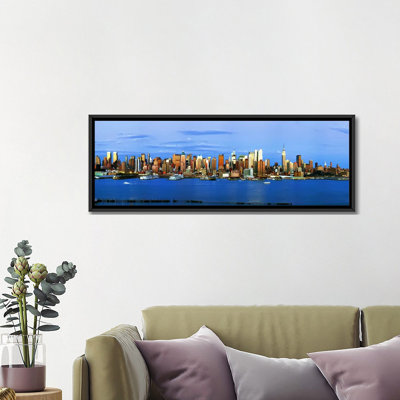 «Skyscrapers in a City, Manhattan, New York City», reproduction de photo panoramique sur toile