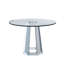 Table de salle à manger ronde avec base miroir argentée fraîche et plateau en verre trempé, 47,24 po, sièges 4