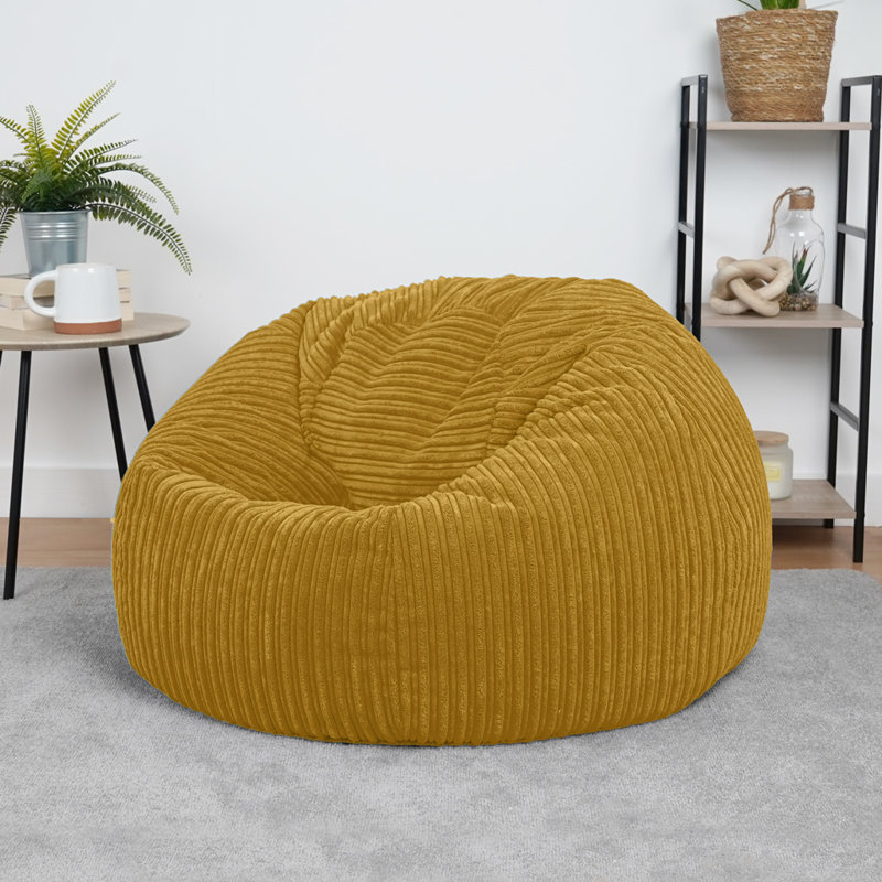 Polyester Refillable Classic Bean Bag, Yellow