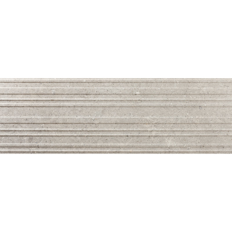 Ageless Perla Chanel 12" x 35" Ceramic Stone Look Wall Tile, Gray