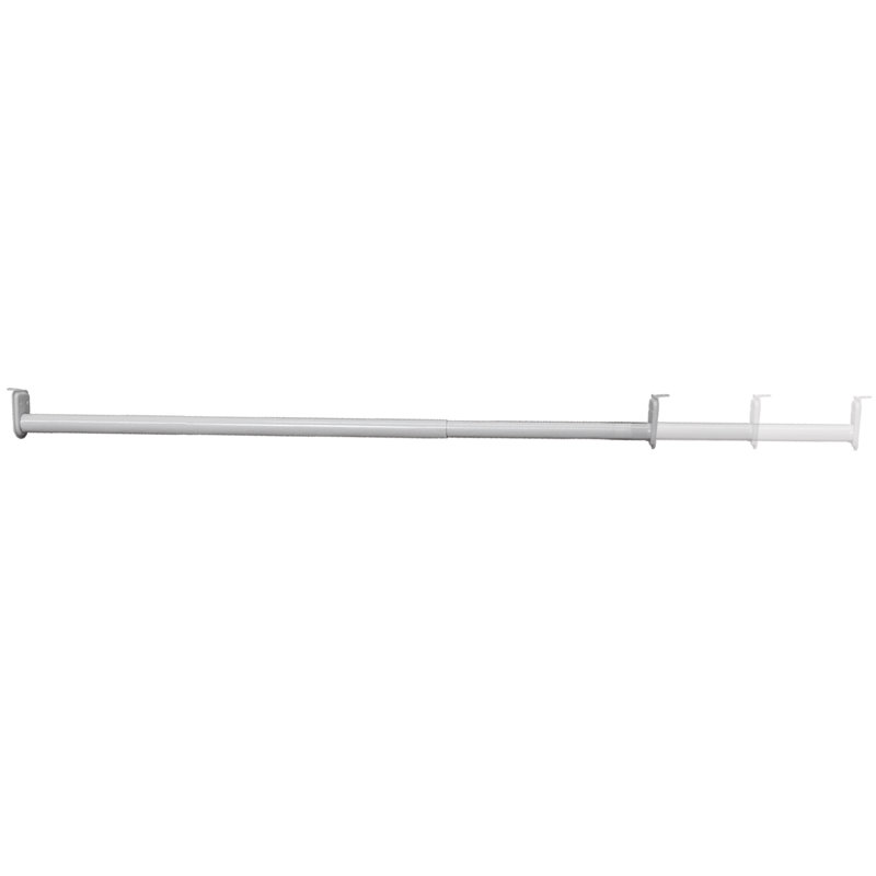 Adjustable White Steel Closet Rod, 30-48 Inch