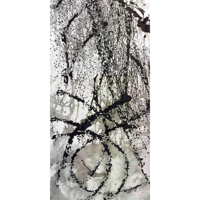 Ink Wax Paint III by John Beard - Artist Enhanced Canvas Print, Black Framed Canvas, 40" H x 20" W x 1.75" D