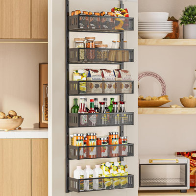 6-Tier Over The Door Pantry Organizer With Mesh Baskets
