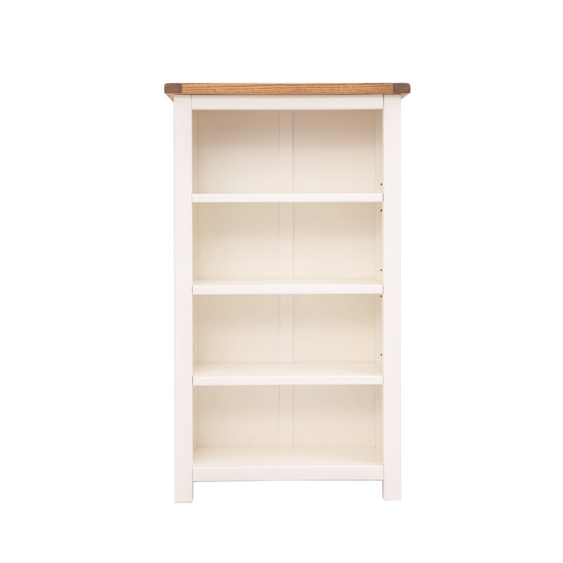 Venice 120cm H Standard Bookcase, (4 Shelves) 120cm H x 70cm W x 25cm D, White/Dark Top