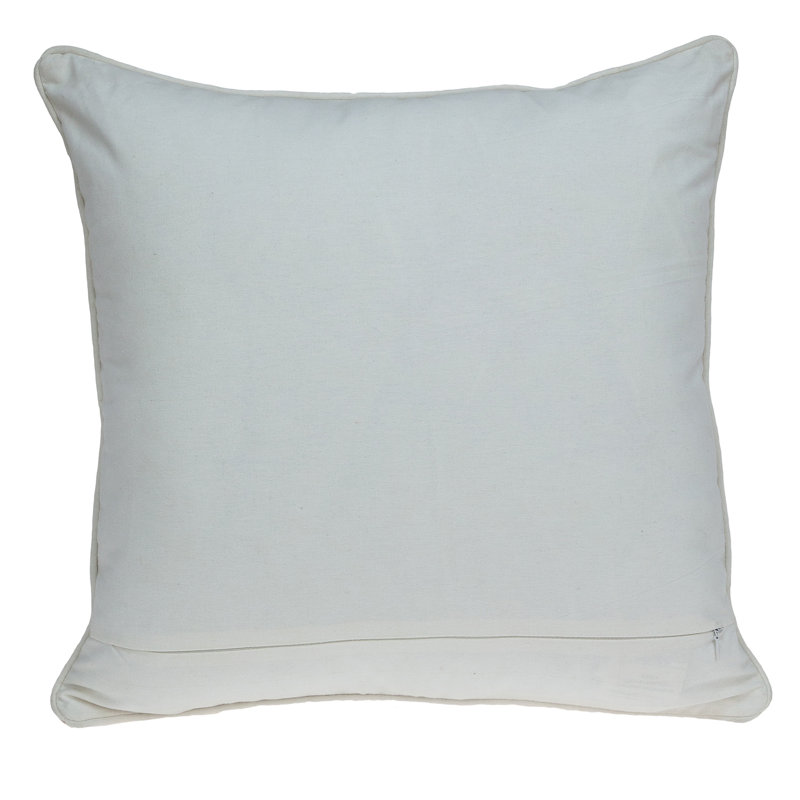 Embroidered Cotton Blend Throw Pillow
