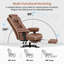 Fauteuil d'appoint inclinable à 135° avec dossier haut en similicuir, repose-pieds rétractable, pivot à 360°, hauteur réglable et capacité de charge de 181 kg (400 lb).-1270882155