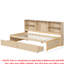 Lit de jour simple avec buffet, port, tablettes latérales Space Design, tiroirs, coloriage naturel