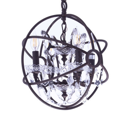 Luminaire suspendu sphère unique/à 4 lumières Perseus