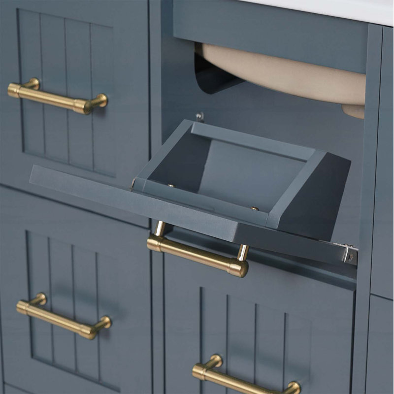Meuble-lavabo de 30 pouces avec lavabo sous-comptoir, Bleu