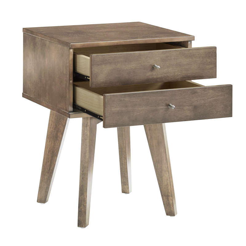 Table de chevet 2 tiroirs Imagen, Gris