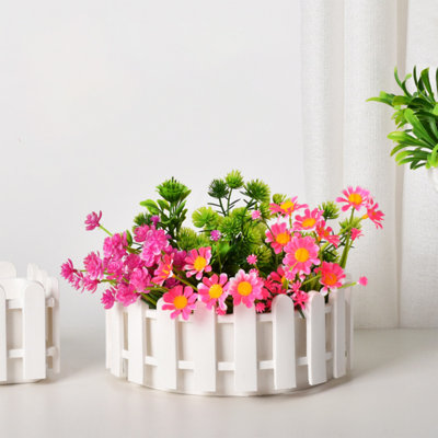 Faux fleurs artificielles kbndieu pour la décoration intérieure Fleur artificielle Paysages en plastique Pot de fleurs Pot hydroponique décoratif
