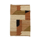 Abstract Flatweave Rectangle 5' x 7' Hemp Area Rug in Brown/Beige