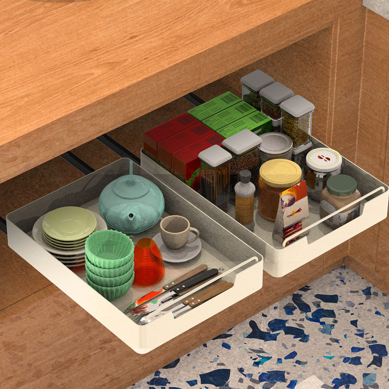 16.54x11.8x3.15in Pull Out Cabinet Organizers Sliding Shelf, 11.8"