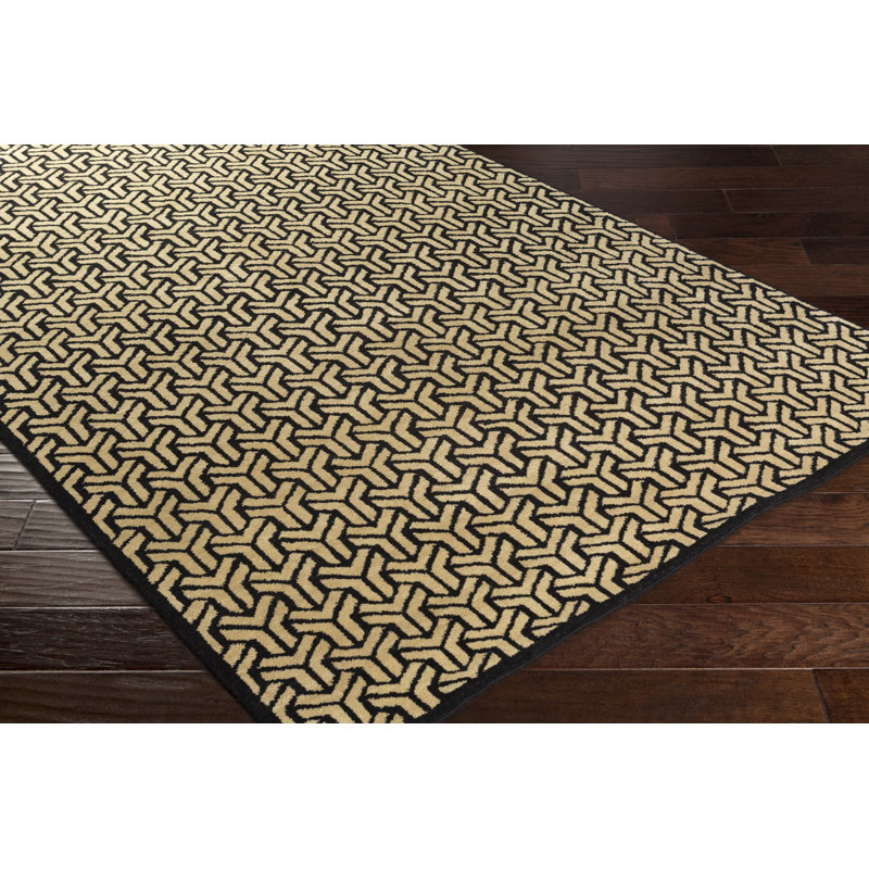Viscose Geometric Indoor Rug, Rectangle 4' x 6'