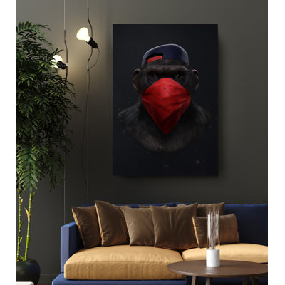 «Rebel Monkey With Face Bandana», reproduction sur toile