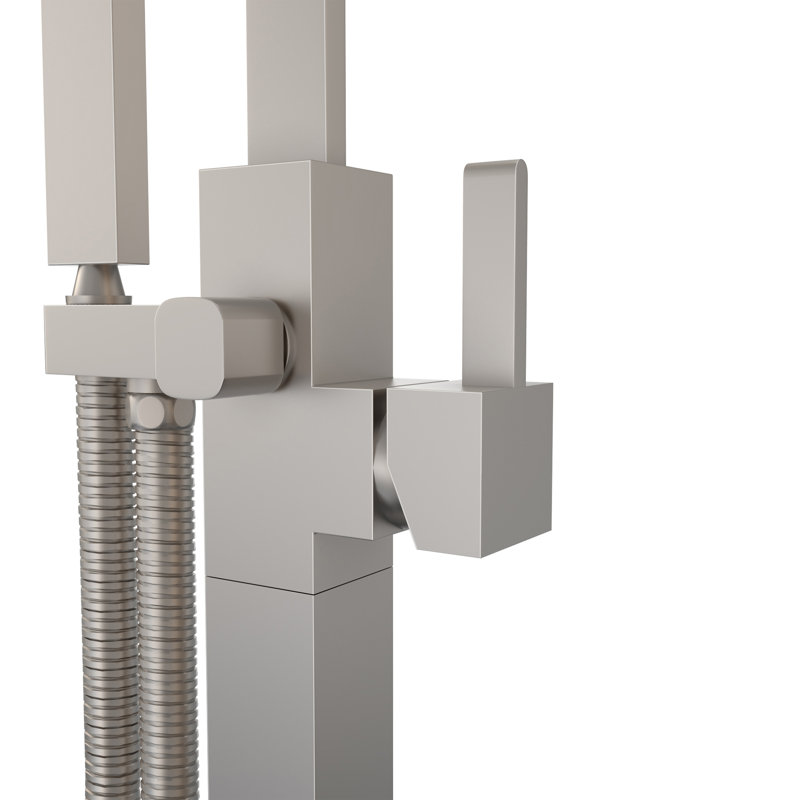 Levantine Bathroom Tub Filler with Handshower, Brushed Nickel
